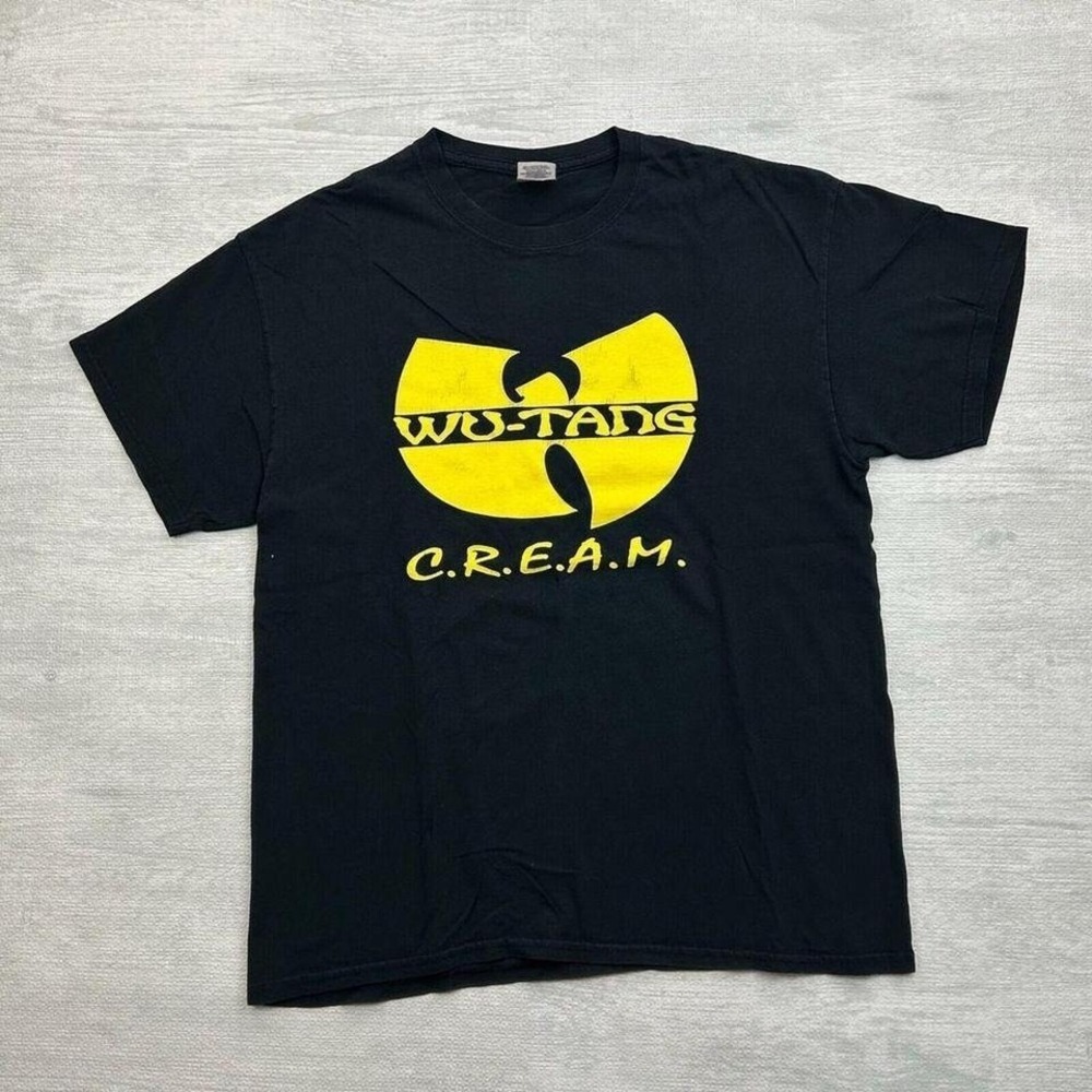 Vintage Y2K Wu-Tang Shirt Adult Large Black Cream Hip Hop Rap Ghost Face